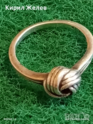 Винтидж сребърен пръстен с възел майсторска ръчна изработка 25211, снимка 8 - Пръстени - 52652010