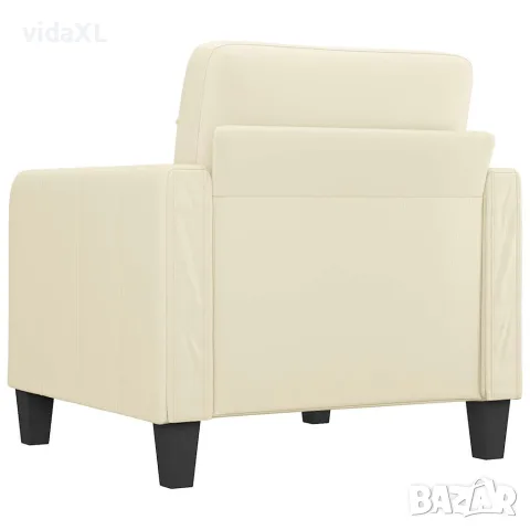 vidaXL Фотьойл, кремав, 60 см, изкуствена кожа, снимка 5 - Дивани и мека мебел - 56147305