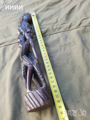 Африканска статуетка от абанос, снимка 5 - Статуетки - 52279259