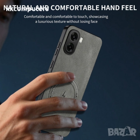 Магнитен Калъф WANLONFENG SD1 Series за Oppo A6x 4G / A6x 5G - Nappa текстура, PC + TPU, Вграден Маг, снимка 7 - Резервни части за телефони - 53564235