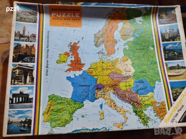 Пъзел "Map Europe” Ravensburger 1969г. 500 части