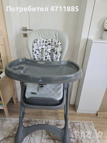 Стол за хранене Lorelli Bellissimo Cool Grey PU Leathe, снимка 2 - Столчета за хранене - 53148854