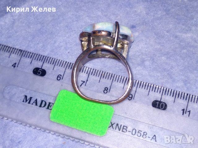 СТАР СКЪПОЦЕНЕН ВИНТИДЖ АРТ ПРЪСТЕН с КРАСИВО ШЛИФОВАН СИН ЛУНЕН КРИСТАЛ 36958, снимка 13 - Пръстени - 39723600