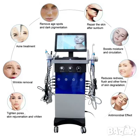 Професионален апарат за водно дермабразио 14 в 1 , Многофункционален Hydro Facial 14 в 1, снимка 3 - Козметични уреди - 56159684