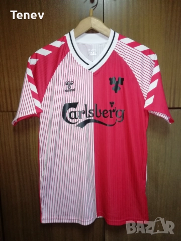 Дания 1986 #10 Елкер Hummel оригинална ретро тениска Denmark Elkjaer, снимка 2 - Тениски - 52998734