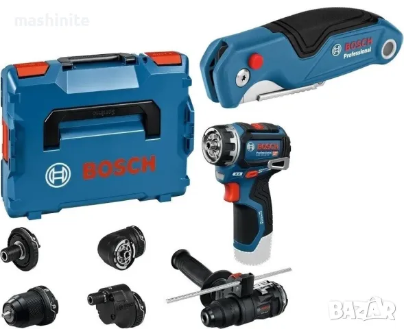 Акумулаторен безчетков винтоверт Bosch 12V GSR 12V-32 с приставка за перфоратор