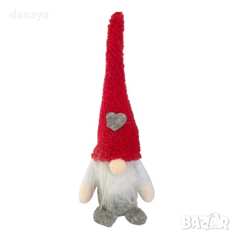 4214 Коледна фигура Гномче с шапка сърце, снимка 5 - Декорация за дома - 42663230
