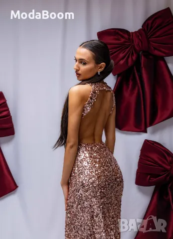 Дълга луксозна дамска рокля , снимка 2 - Рокли - 48267715