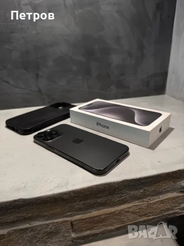 КАТО ЧИСТО НОВ Iphone 15 Pro Max Black + подарък, снимка 3 - Apple iPhone - 55943082