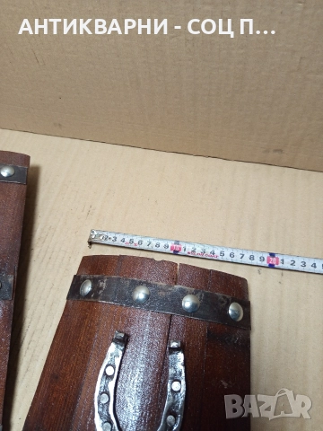 Комплект Стари Ръчно Изработени Стенни Лампи От Старо Дъбово Буре. , снимка 14 - Антикварни и старинни предмети - 52841377