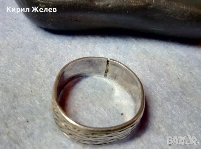 СТИЛНО РЕТРО ОРНАМЕНТИРАН АНГЛИЙСКИ СРЕБЪРЕН ПРЪСТЕН ХАЛКА СРЕБРО 925 МАЙСТОРСКА АРТ ИЗРАБОТКА 50071, снимка 11 - Пръстени - 48901846