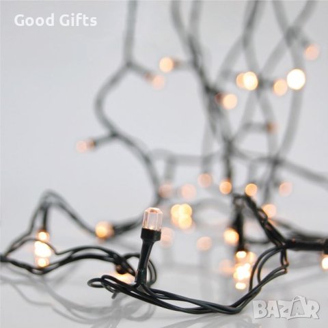 Коледни лампички Диамант, 200 LED, с програми на работа, Топло бяло