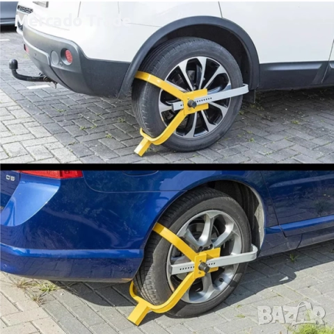 Скоба за заключване на гума Mercado Trade, Универсална против кражба, Жълт, снимка 5 - Аксесоари и консумативи - 52122554