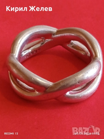 Дизайнерски сребърен пръстен ESPRIT тип възел Арт марково бижу 52696, снимка 6 - Пръстени - 52961941
