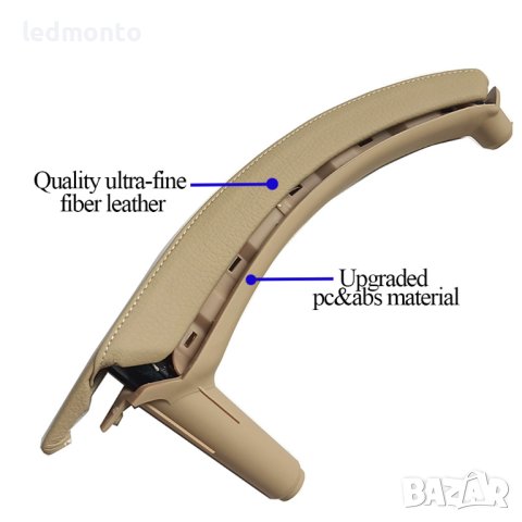 Лява и дясна интериорна дръжка на вратата с кожено покритие за BMW X5 X6 E70 E71 E72 