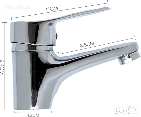 Нов Mokeka Класически хромиран месингов смесител за мивка , снимка 5 - Други - 53778755