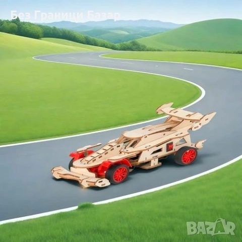 Нов Дървен STEM комплект F1 дистанционно управляема кола за деца играчка, снимка 6 - Коли, камиони, мотори, писти - 53156480