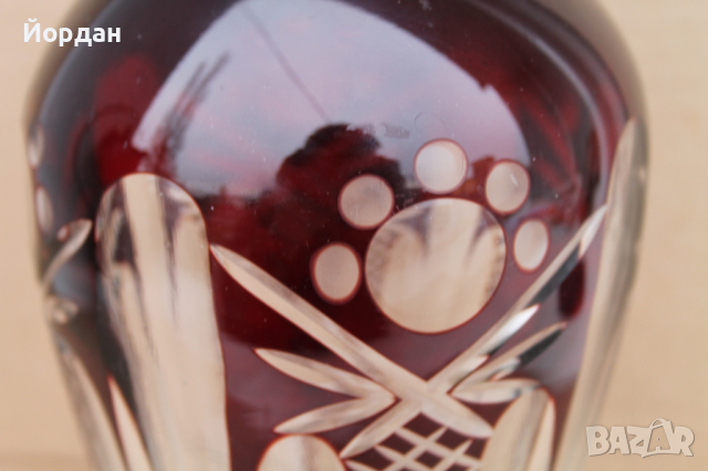 Чешка ваза  кристал Бохемия, снимка 3 - Антикварни и старинни предмети - 44558588