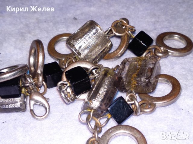 ШАРМАНТНА ПОМЕДНЕНА ВИНТИДЖ АРТ ГРИВНА от БЛАГОРОДНА СТОМАНА с ВЕНЕЦИАНСКИ ТИП ЦВЕТНО СТЪКЛО 37381, снимка 12 - Гривни - 41682657