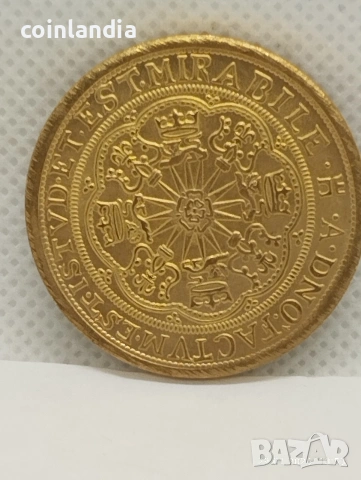 позлатена монета репродукция , снимка 2 - Нумизматика и бонистика - 53290381