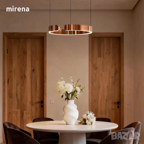 LED ЛЕД модерена висяща полилей кръгъл димируем регулируема височина, снимка 3 - Лампи за таван - 53144425