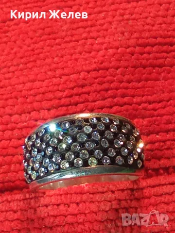 ШАРМАНТЕН СКЪПОЦЕНЕН СРЕБЪРЕН ПРЪСТЕН РОДИРАНО СРЕБРО 925 с МНОГО ЮВЕЛИРНО ФАСЕТИРАНИ ЦИРКОНИ 39232, снимка 10 - Пръстени - 49866088