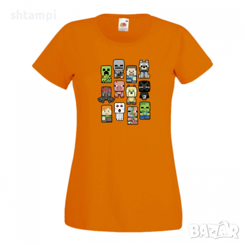 Дамска тениска Minecraft Drawing Characters Minecraft,Игра,Забавление,подарък,Изненада,Рожден Ден., снимка 12 - Тениски - 36520940