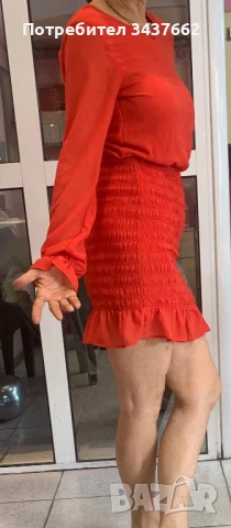 Рокля червена , снимка 5 - Рокли - 50980983