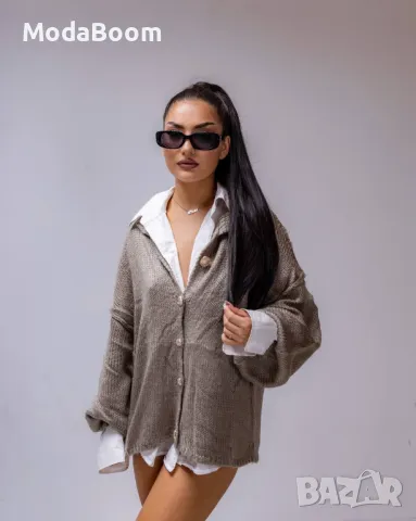 Дамски сив пуловер , снимка 2 - Блузи с дълъг ръкав и пуловери - 48067084