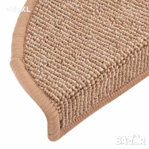 vidaXL Изтривалки за стълби, 15 бр., 56x17x3 см, светлокафяви, полукръгли, снимка 7 - Изтривалки - 56146112