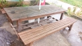Продавам 2 маси и 4 пейки от масивна дървесина.  , снимка 4