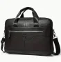 Мъжка ежедневно/функционална бизнес чанта (за лаптоп 15,6”) Естествена кожа!, снимка 7