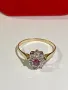 Златен пръстен с 8 диаманта/брилянта и 1 рубин, снимка 5
