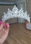 1бр. Висококачествена сплав Тиара Булчинска корона от планински кристал, Блестяща, Принцеса Кралица, снимка 2