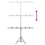 vidaXL T-образна стойка за фон, черна, 151x60x(70-200) см, снимка 4