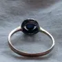 Пръстен със сапфир. Сребро с позлата., снимка 4