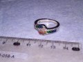 РАЗКОШЕН СРЕБЪРЕН АРТ ПРЪСТЕН РОДИРАНО СРЕБРО 925 ИНКРУСТИРАН с РАЗНОЦВЕТНИ СКЪПОЦЕННИ КАМЪНИ 38590, снимка 10
