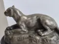 Антоан-Луи Бари Пантерата от Тунис класическа бронзова пластика, снимка 6