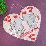 2728 Декоративна табелка сърце с надпис обичам те и влюбени мишлета, снимка 3