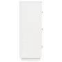vidaXL Висок шкаф, бял, 67x40x108,5 см, борово дърво масив, снимка 7