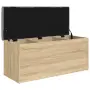 vidaXL Пейка за съхранение, дъб сонома, 102x42x45 см, инженерно дърво, снимка 4