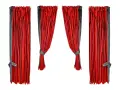 Пердета за камион 4 части в червено и черно, снимка 1