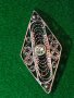 СТАРА СРЕБЪРНА РОМБОВИДНА БРОШКА ФИЛИГРАННО СРЕБРО ВИСОКА ПРОБА МАЙСТОРСКА ИЗРАБОТКА с ЦИРКОН 25842 , снимка 2