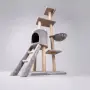 Котешка драскалка с къщичка, легло и платформи, 138 см, светлосива, снимка 5
