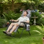 Сгъваем градински шезлонг със стойка, джоб и възглавница - мобилна зона за комфорт, снимка 2