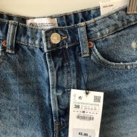 Нови Zara дънкови къси панталони, размер 38 (S/M), снимка 5 - Къси панталони и бермуди - 39880081