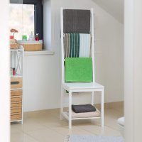 Стол поставка за кърпи, хавлии за баня 133х40х42 см. / бамбук, снимка 2 - Закачалки - 41452707