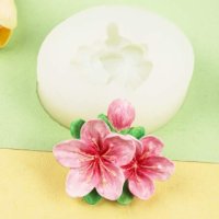 Праскова цвят цвете силиконов молд форма фондан гипс сапун декор украса смола, снимка 1 - Форми - 42028288