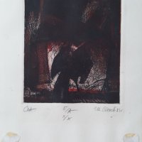 Картина, графика, "Сън", худ. Ив. Станев, 1984 г., снимка 1 - Картини - 42460490