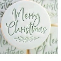 Merry Christmas с клонка Коледа Коледен надпис печат щампа за сладки бисквитки тесто пластмасов, снимка 1 - Форми - 38943442